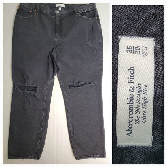 Abercrombie & Fitch Jeans Womens Plus 20S Curve Love 90s Straight High Rise - Picture 1 of 13